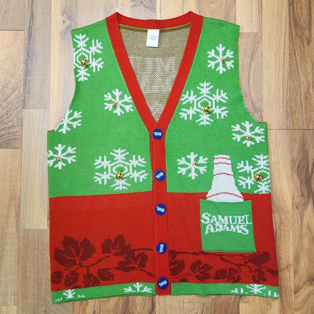 Samuel Adam's Ugly Christmas Sweater Vest Size L